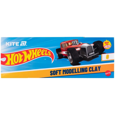 Пластилін восковий "Kite" /HW25-081/  6 кольорів, 120 г. Hot Wheels (1/60)