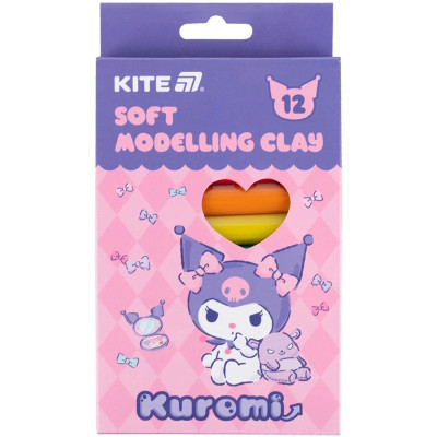 Пластилін восковий "Kite" /HK24-086/  12 кольорів, 200 г. Kuromi Куромі (1/30)