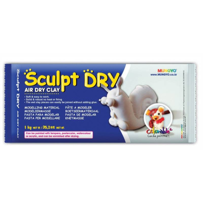 Маса для моделювання "Mungyo" /418/ біла, самозастигаюча, 500 г., ''Sculpt Dry'' (1/30)