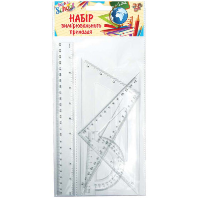 Набір лінійок 1В /370261/ /лин.25, тр.18.тр.13,трансп./  (24)