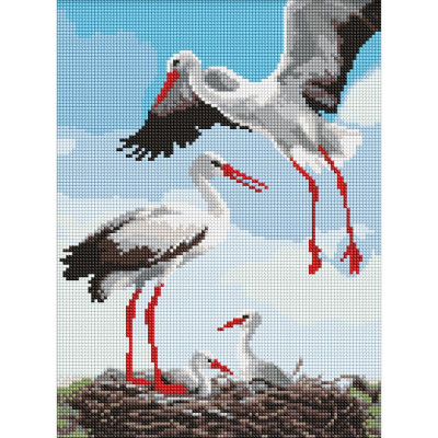 Алмазна мозаїка "Ідейка" /AMO8063/ "Сім’я лелек" 30*40см