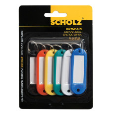 Брелок - бирка "SCHOLZ" /4401/ пластик, кол. асорті (уп 6шт) (1/24)