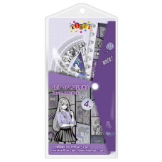 Набір лінійок "Kidis" /13188/ лінійка 15см, 2 косинця, транспортир Anime (1/40)