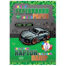 Набір картон+папір кол. "Kidis" /13296/ картон 8арк.+папір двост.12арк Supercar (8)
