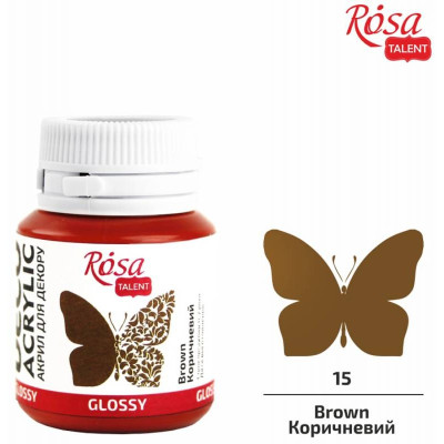 АКРИЛ для декору "ROSA TALENT" /15/ Коричневий, глянцевий, 20 мл (1/140)