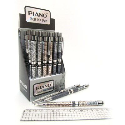 Ручка масляна автомат "PIANO" /PS-007/ синя (24)