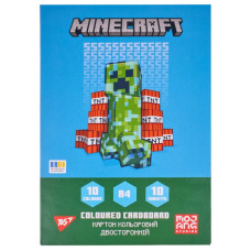 Картон кольоровий А4/10арк "YES" /955456/ "Minecraft" двосторонній, папка (1/25)