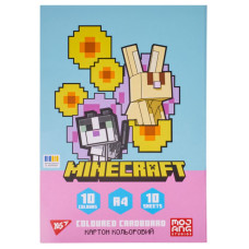 Картон кольоровий А4/10арк "YES" /955459/ "Minecraft.Spring" односторонній, папка (1/25)