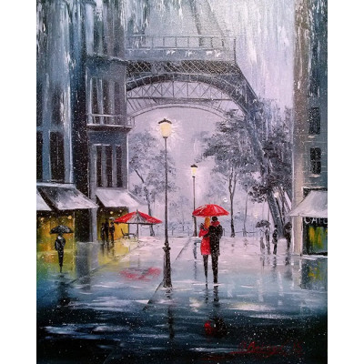 Алмазна мозаїка "Go to art" /177112/  "Перший сніг у Парижі"  30*40см