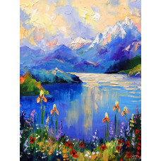 Алмазна мозаїка "Go to art" /177116/  "Озеро в Альпах" 30*40см