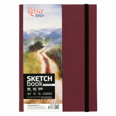 Скетчбук A5/96арк. "ROSA Studio" /16R5016/4823098506508/ 100 г/м2, бордо, білий папір (1)