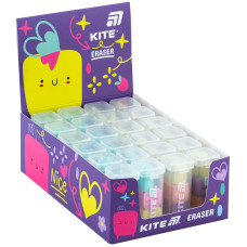 Гумка "Kite" /K24-146/ у пластиковому боксі Minies, 3 шт./уп, мікс (24)