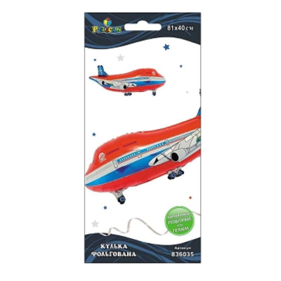 Кулька фольгована "Pelican" /836035/ літак червоний, 81см (1/10)