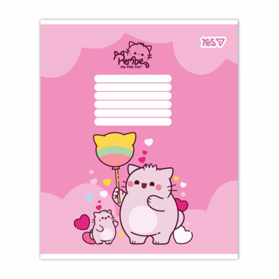 Зошит уч. "YES" 18арк.# /769090/ "Pembe the cat" (25/400)