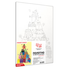 Картина на картоні з контуром "ROSA START" 20*30 „Яскраві котики“ БЕЗ ФАРБ /GPA283155/ 