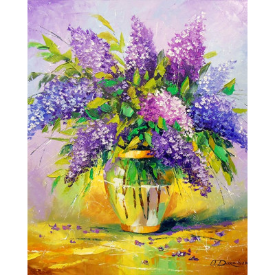 Алмазна мозаїка "Go to art" /177093/  "Букет бузку у вазі" 40*50см