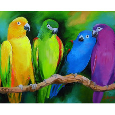 Алмазна мозаїка "Go to art" /177098/  "Друзі папуги" 40*50см