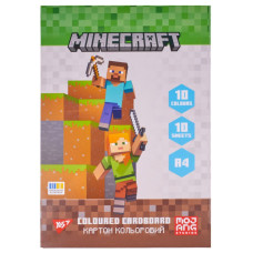 Картон кольоровий А4/10арк "YES" /955455/ "Minecraft" односторонній, папка (1/25)