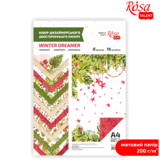 Набір паперу дизайнерського двостороннього матового "Rosa Talent" /5319008/ "Holiday Time" А4, 200г/м2, 8арк/уп