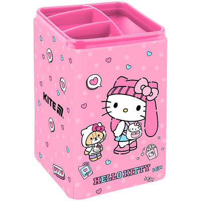Стакан-підставка для ручок "Kite" /HK25-105-1/ Hello Kitty квадратний  (1/12)