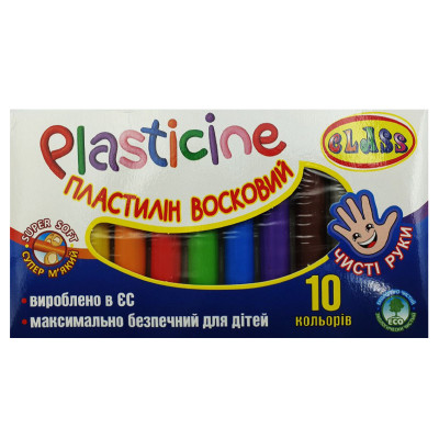 Пластилін "CLASS" "Чисті руки" 10кол. /7626C/ 170г. восковий (1/60)