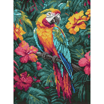 Алмазна мозаїка "Ідейка" /AMO8163/ "Тропічний птах" 30x40см
