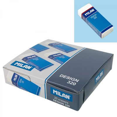 Гумка "MILAN" /CPM320/ прямокутна біла 6,1*2,3*1,2см (20/500)