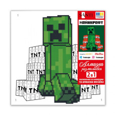 Картина за номерами "SANTI" /954930/ "Minecraft. Кріпер та вибухівка", 25*25см, з алмазною мозаїкою