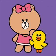 Картина за номерами "SANTI" /955018/ "Line Friends. Чоко та Саллі", 25*25см, полотно кольорове