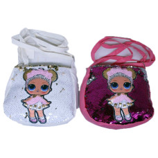 Сумочка /516/ шкір/зам  дитяч. "Кукла" з пайєтками на блиск 18*15,5см6кол.  (1/12/120)