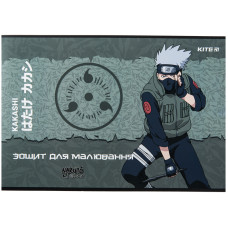 Альбом для малювання А4/12арк. "Kite" /NR23-241/ скоба, гібр. лак + УФ лак, Naruto (20/160)