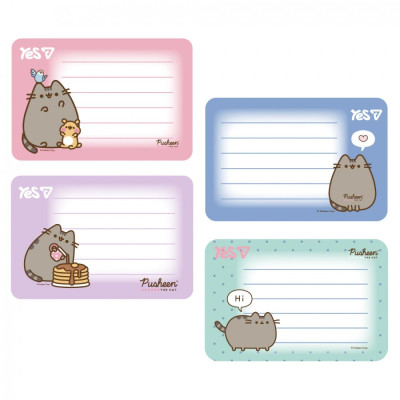 Наліпки на зошити "YES" /955505/ "Pusheen" 8 шт/уп (1/100)