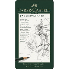 Набір графітних олівців "Faber-Castell" /119065/ 12 шт. 2Н-8В у металевій коробці (1/5)