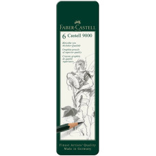 Набір графітних олівців "Faber-Castell" /119063/ 6 шт. Н-8В у металевій коробці (1/10)