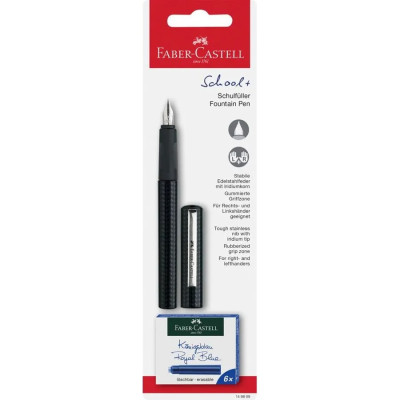 Ручка перо "Faber-Castell" /149809/ + 6шт. змін.картр. корпус карбон (1/5)
