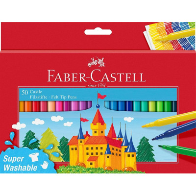Фломастери "Faber-Castell" 50 кол. /554204/ FELT TIP "ЗАМОК" у карт.упаковці (1/6)