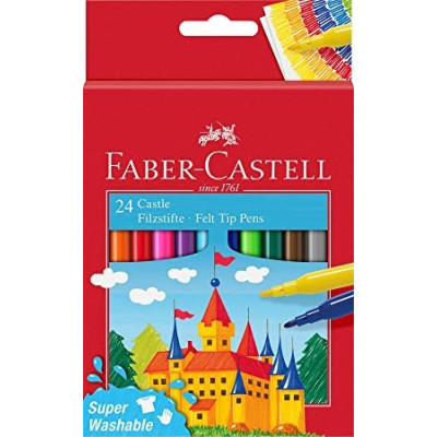 Фломастери "Faber-Castell" 24 кол. /554202/ FELT TIP "ЗАМОК" у карт.упаковці (1/6)