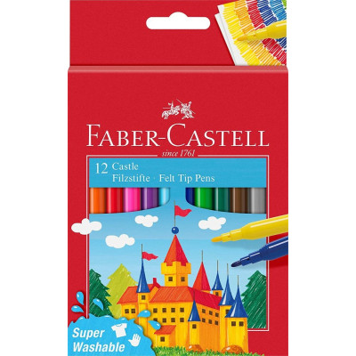 Фломастери "Faber-Castell" 12 кол. /554201/ FELT TIP "ЗАМОК" у карт.упаковці (1/10)
