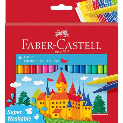 Фломастери "Faber-Castell" 36 кол. /554203/ FELT TIP "ЗАМОК" у карт.упаковці (1/6)