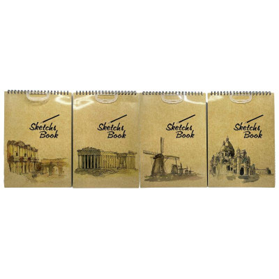 Скетчбук А3/40арк /1085/ на спіралі "Крафт" 120г/м2 (1/40)