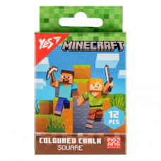 Крейда кольорова 12 шт. "YES" /400483/ "Minecraft" квадратна (1/24)