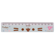 Лінійка 15см "YES" /370682/ "Pusheen", блакитна (1/20/100)
