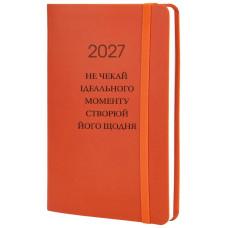 Щоденник "OPTIMA" ДАТ. 2027 /O26168/ VIVELLA, помаранчевий, А5, з гумкою та тисненням (1/20)