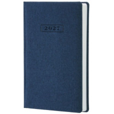 Щоденник "OPTIMA" ДАТ. 2027 /O26153/ тканина плейн ПВХ, темно-синій, А5 (1/20)