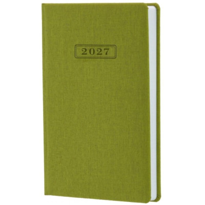 Щоденник "OPTIMA" ДАТ. 2027 /O26154/ тканина плейн ПВХ, оливковий, А5 (1/20)