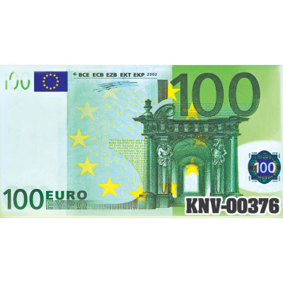 Конверт для грошей "ЕУ" /KNV-00376/1001/ "100 євро" 165*80мм (10/100)