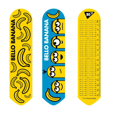 Закладки 2D "Yes" /707349/ "Minions" + лін.15см + табл. множ., 19*4,5 см (1/100)