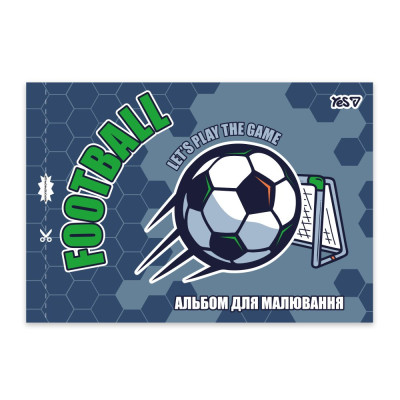 Зошит для малювання А4/12арк "YES" /130615/ скоба, з перфорацією Football (8/192)