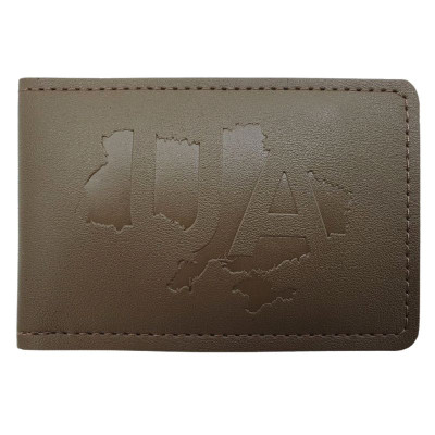 Обкладинка ID Паспорт "4PROFI" /27438/046/шкірзам, UA на мапі койот тиснення