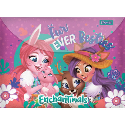 Папка-конверт на  кнопці А4 "1В" /491837/ "Enchantimals" (12/60/120)